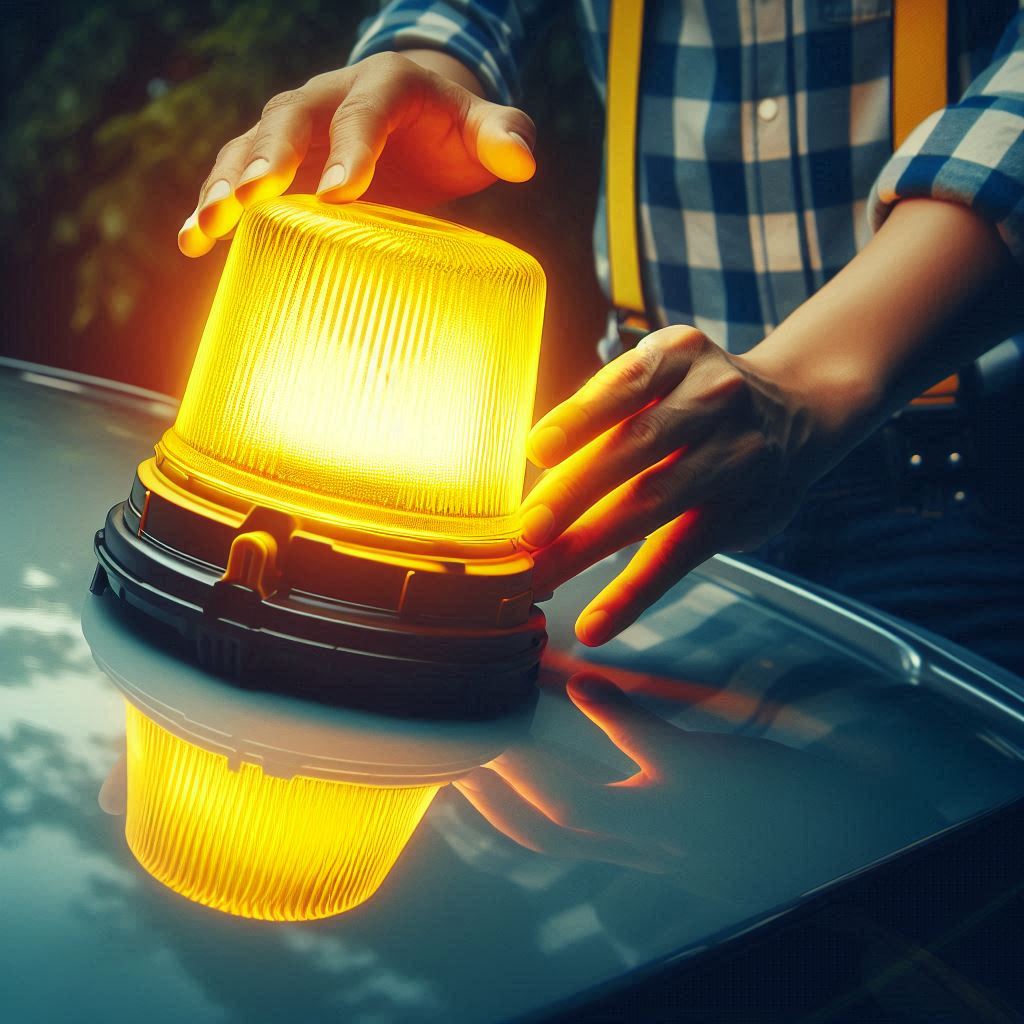 Luz de emergencia V16 en carretera